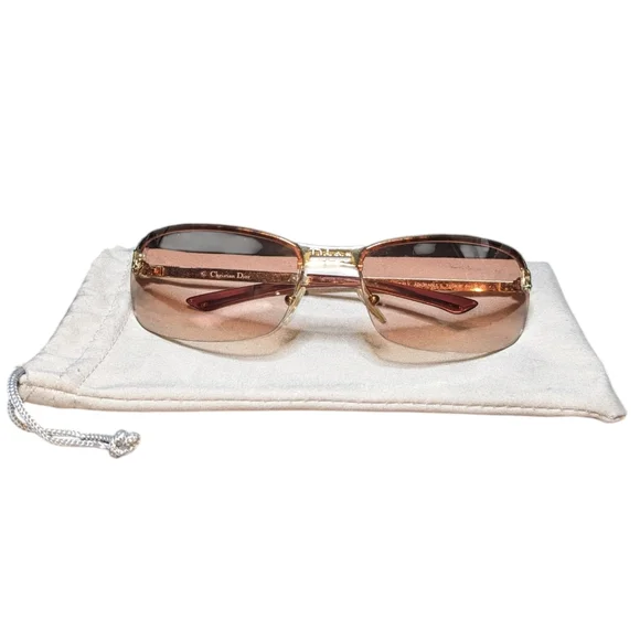 Dior | Adiorable Vintage Y2K Pink Rimless Sunglasses 64-16-115 - Picture 3 of 5
